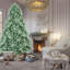 Arbre de Noël 7,5 pi avec 2908 pointes en PE + PVC, branches articulées, assemblage facile, support en métal stable, décor des Fêtes accrocheur