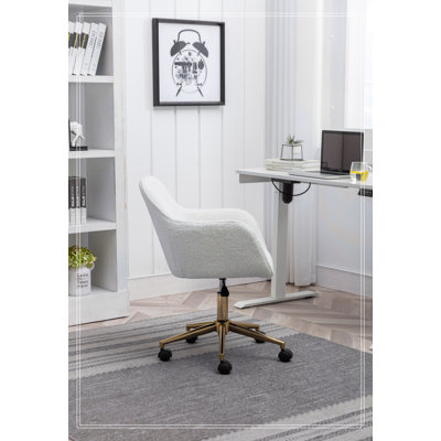 Teddy Fabric Material Adjustable Height 360 Revolving Home Office Chair by Mercer41