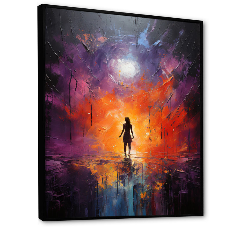 Impression sur toile, "Mediation TranscendENTal Awesome", Cadre flottant noir, H 32 po x l 16 po x P 1 po