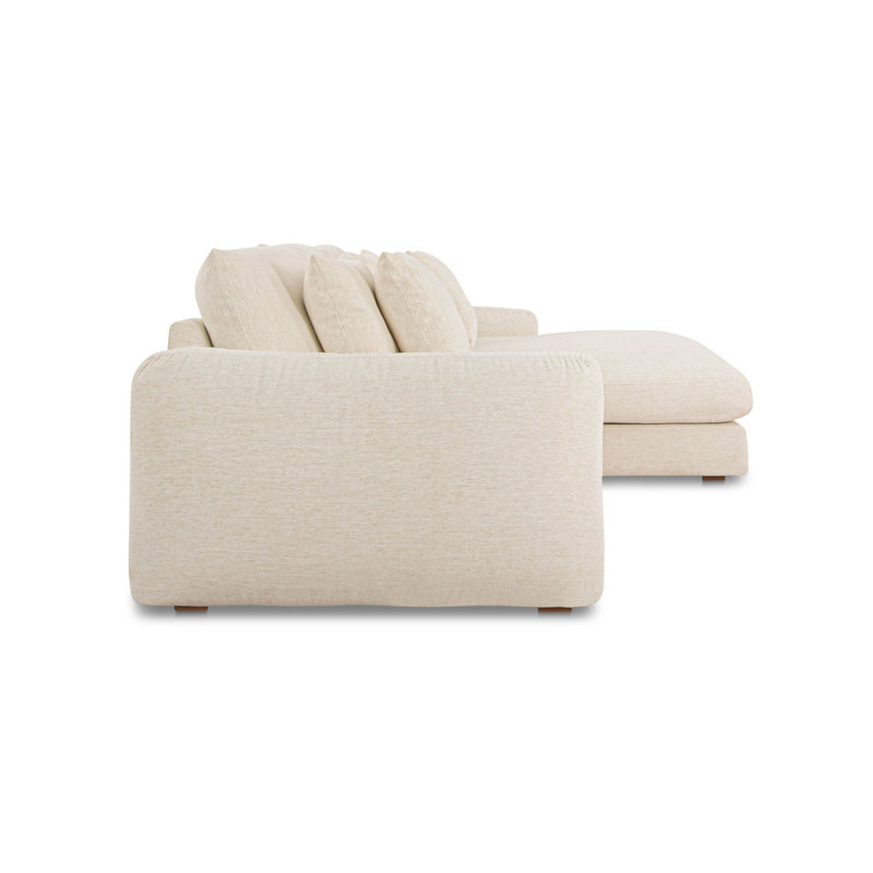 Berga Chaise Sectional, Right Hand Facing, Pebble Polyester