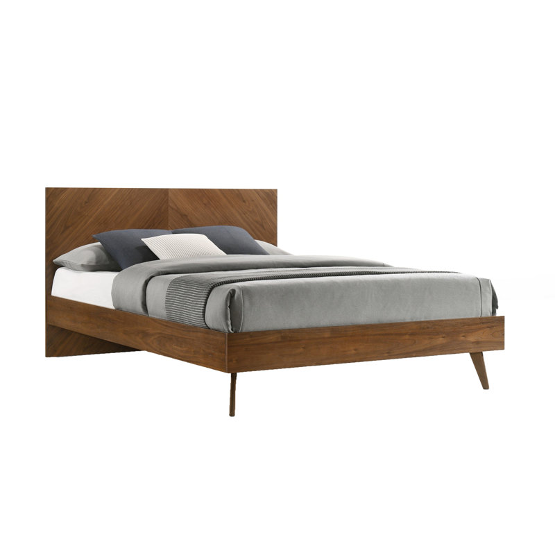 Nova Rem Platform Bed, Chevron Pattern Headboard, King