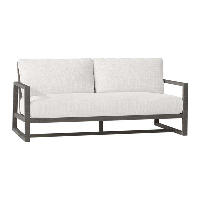 Causeuse d'extérieur en aluminium forgé Avondale, Welt + bourre standard, Lin neige, Gris ardoise