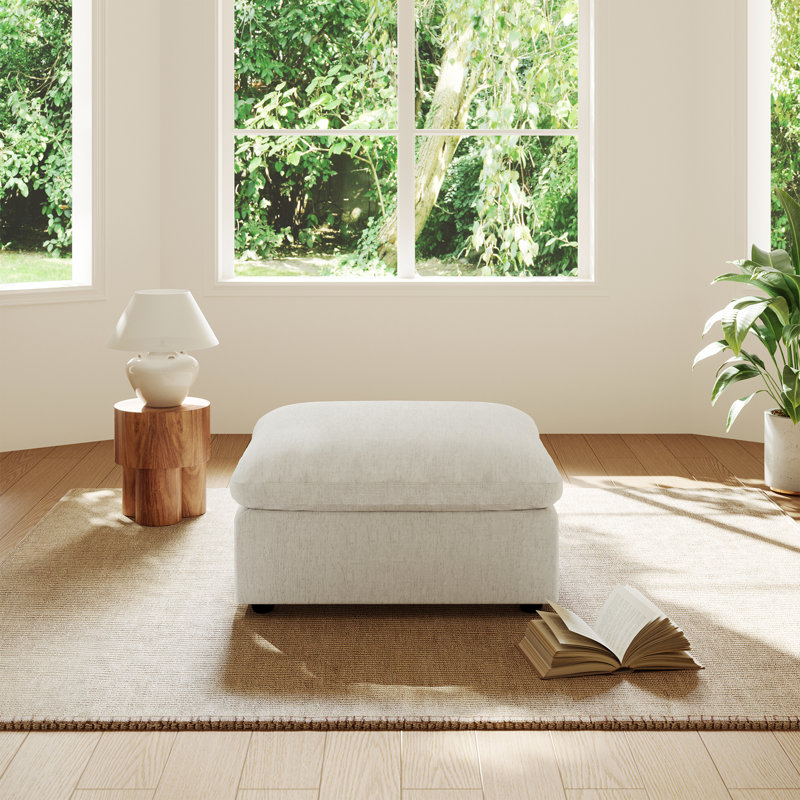Canapé rembourré avec repose-pieds modulaire Cloud Couch, Crème, crème