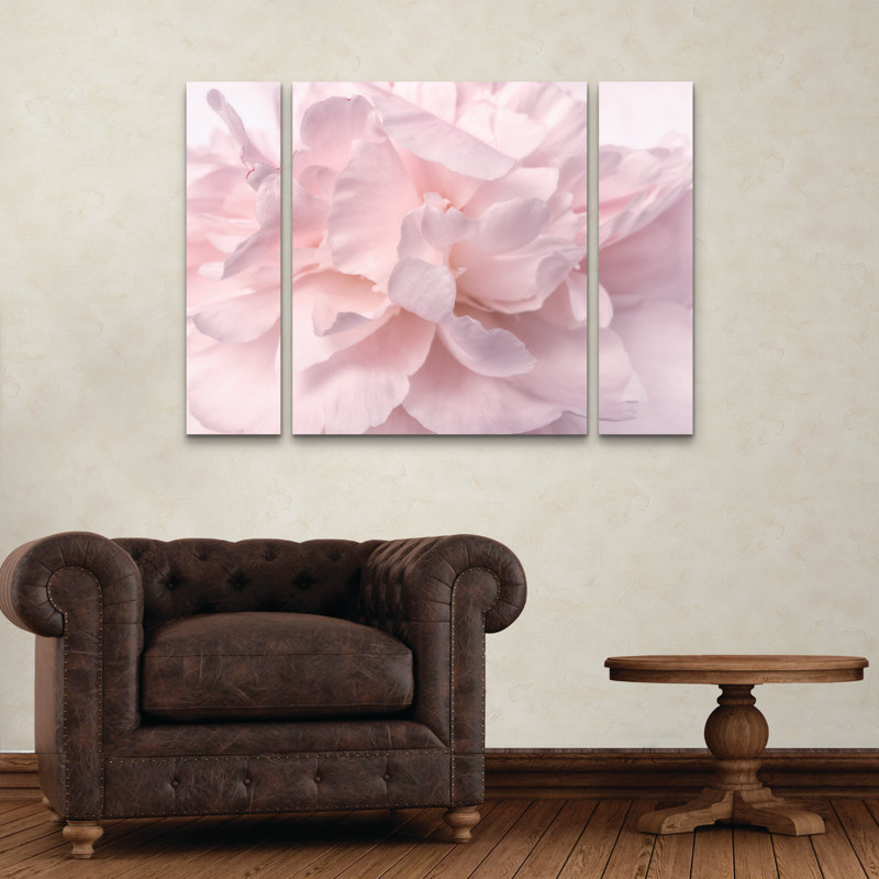 Ensemble de 3 panneaux Cora Niele «Pink Peony Petals II», H 30 po x l 41 po x P 2 po