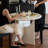 White Round Solid Wood Dining table
