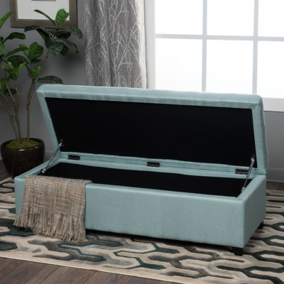 Banc en tissu bleu pour des besoins de rangement supplémentaires - plusieurs pièces idéales augmentent la capacité du salon, du bureau et de la chambre à coucher