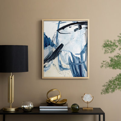 Indigo Swash I, reproduction encadrée - bois massif