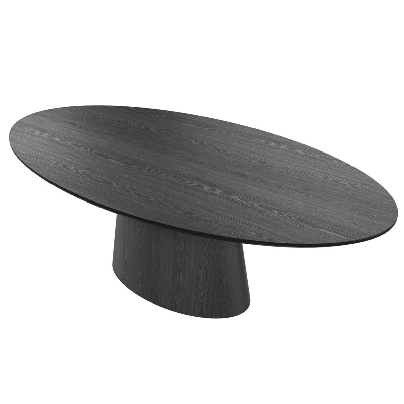Anela 72'' Oval Pedestal Dining Table, Black