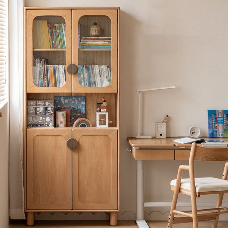 Vitrines en bois massif et verre Burlywood