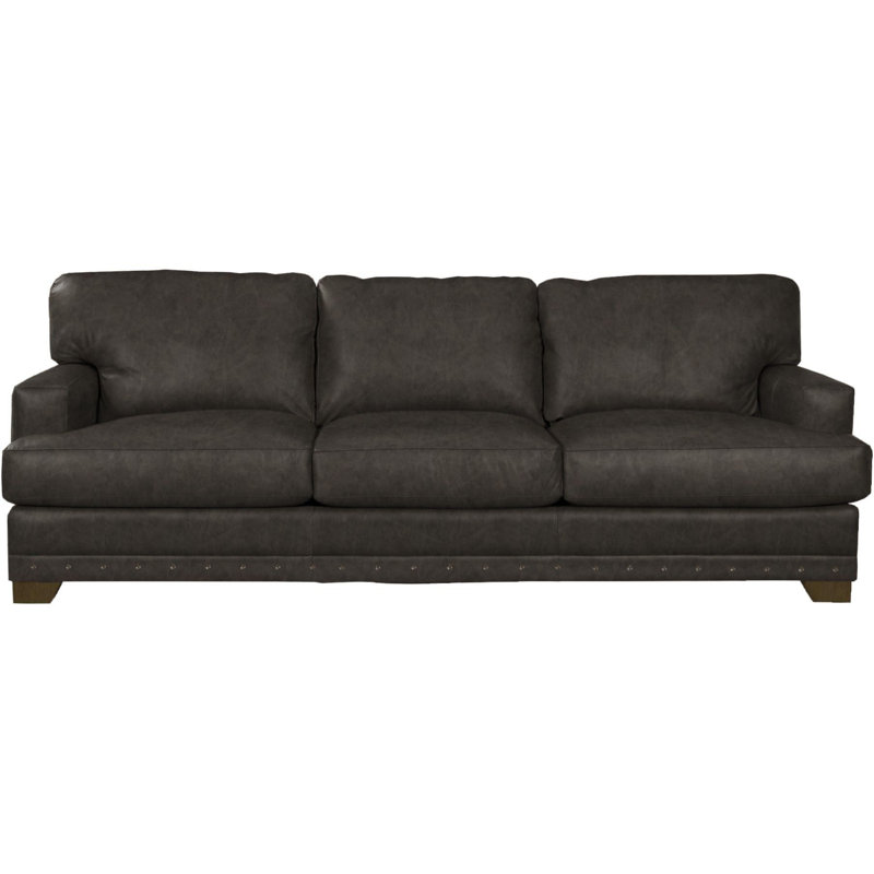 Canapé en cuir véritable Nixson, Gris
