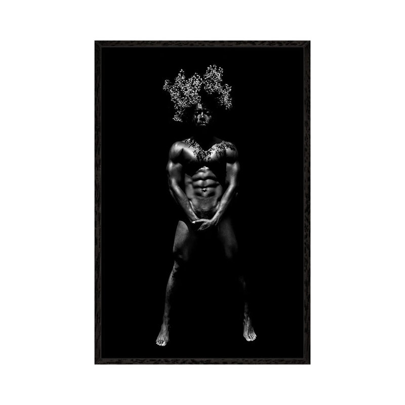 Flower Crown by Gregory Prescott - Print on Canvas, 66.04 cm H x 45.72 cm W, Black Framed