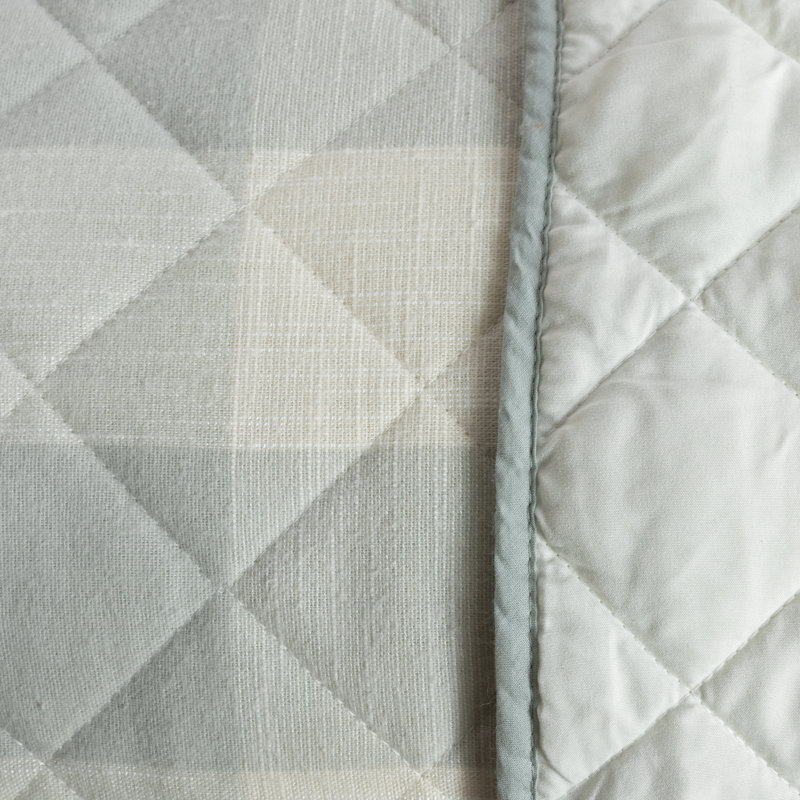  Ensemble de courtepointe réversible standard en coton 3 pièces, Blanc, Courtepointe grand + 2 couvre-oreillers standard