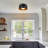 1-light Metal Dome Semi Flush Mount With Glass Globe Diffuser-1116492496