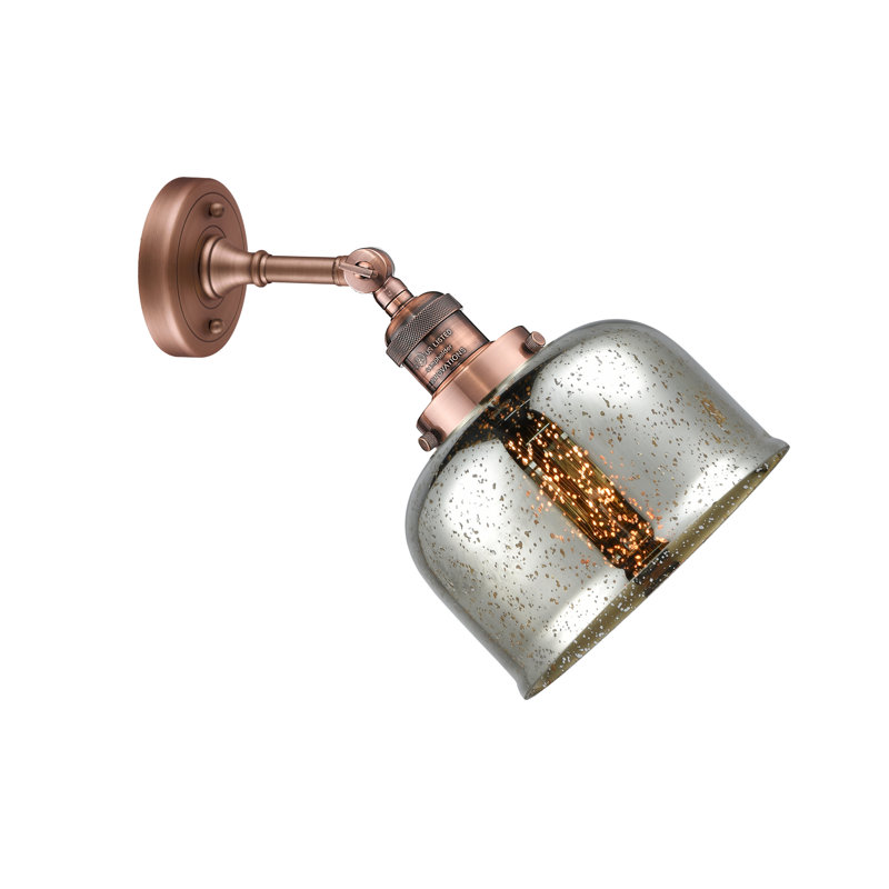 Bell - 1 Light 8" Sconce, Silver Mercury, Antique Copper, No Bulb Included
