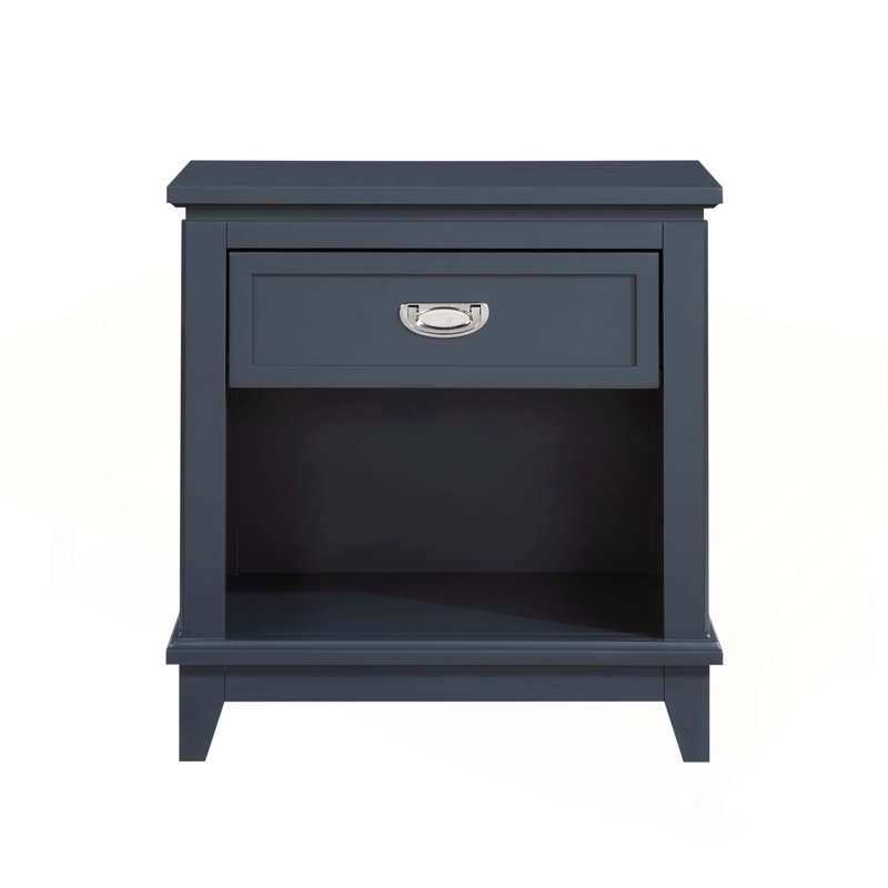 Finition table de chevet 1pc avec tiroir de rangement et tablette inférieure, Marine