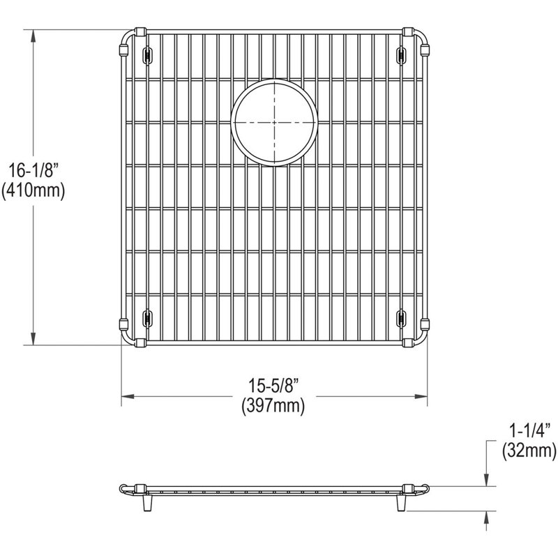 Grille d'évier 15 5/8 po x 16 1/8 po Crosstown