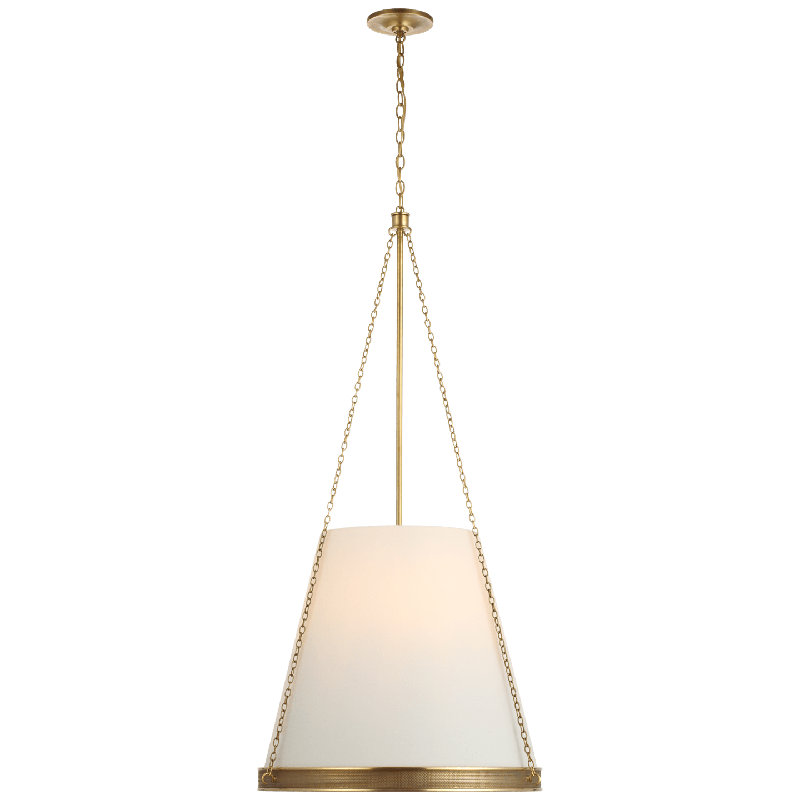 Marie Flanigan Reese 22" Pendant, Soft Brass, White
