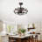 Modern Enclosed Ceiling Fan Indoor With Remote Control And Bladeless Rust Red Industrial Ceiling Fan Light Kit