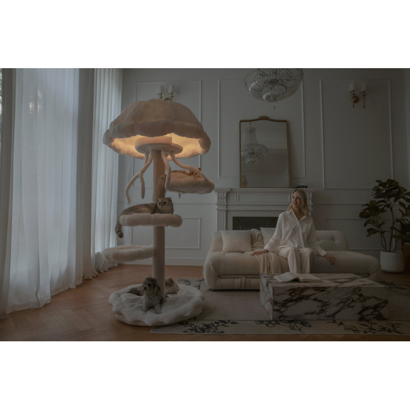 Classical Jellyfish Cat Tree - White, White
