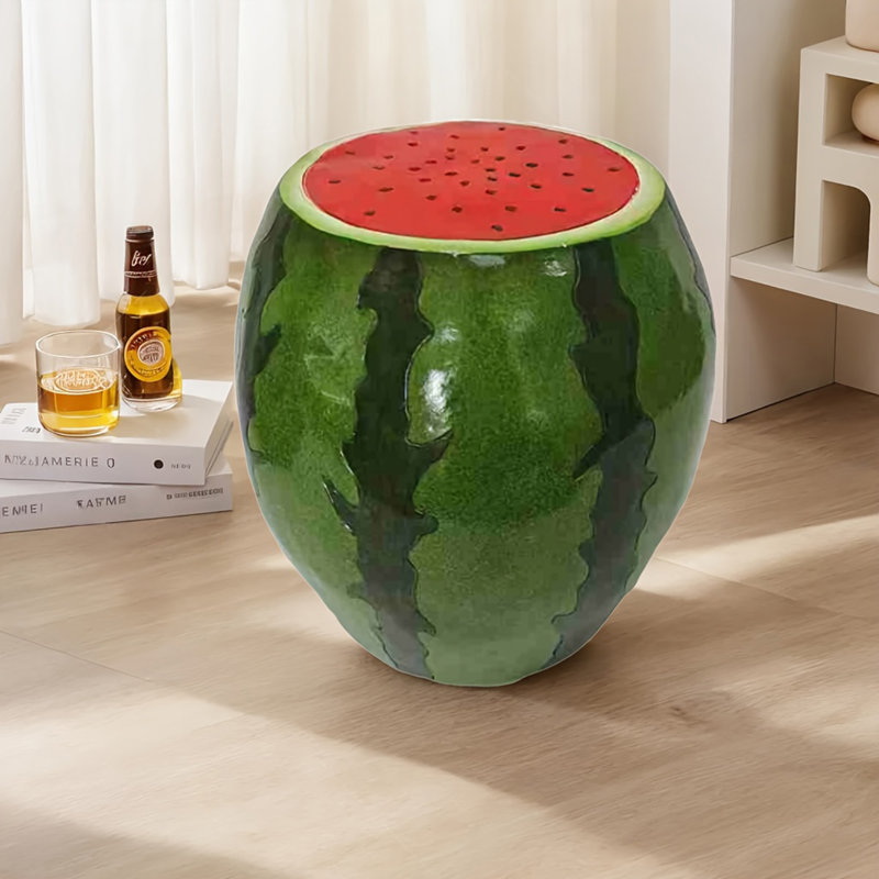 Tabouret de fruits Watermelon, tabouret surdimensionné en résine de 13,4 po, table d'appoint, décorations d'intérieur pour jardin, mobilier d'extérieur polyvalent
