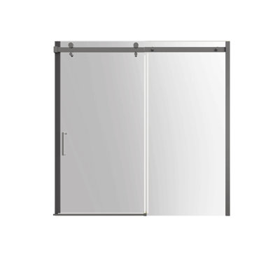56 à 60 po X P 58 po Porte de baignoire coulissante semi-sans cadre H 5/16 po (8 mm) Verre transparent