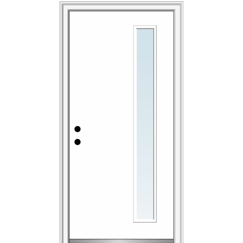 Portes d'entrée avant en fibre de verre apprêtée, H 81,75 po x l 31,5 po x P 4,56 po, Droite / vers l'intérieur