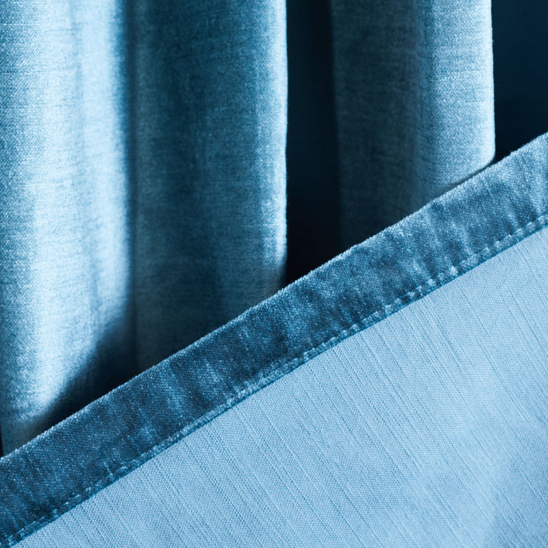 Ida Room Darkening Curtain Single Panel, Teal, 52" W x 96" L
