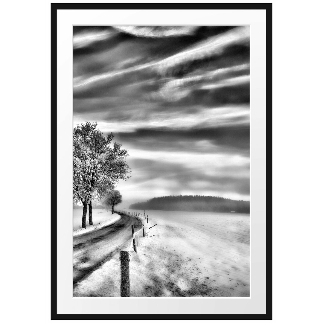 Gerahmtes Poster Baum im Schnee