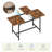 Expandable Dining Table Set for 4-8, 63" Large Extendable Kitchen Table with 2 Benches & 2 Stools, Modern Wood Top & Metal Frame, Space-Saving, Easy Assembly, Rustic Brown.-128982033-128982034-128982037-128982041-128982045