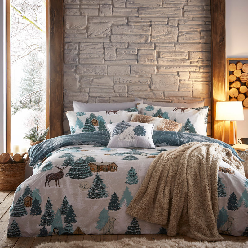 Cotton Blend No Pattern Duvet Cover Set with Pillowcases, Double - 2 Pillowcases (50 x 75 cm)