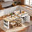 Fluted Kitchen Island With Extendable Dining Table, Power Outlet,  Double-side Storage, 2 Drawers And 2 Side Open Shelves-2145709451