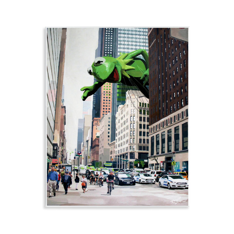 Personnage de grenouille sur plaque murale, par Keith Thomson