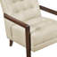 Fauteuil d'appoint en cuir beige avec dossier pliable et détails de fauteuil contemporain-1377673283