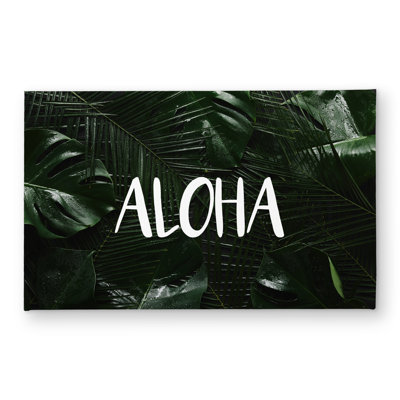 Tropical Aloha Blue Indoor Outdoor Door Mat | Home Decor