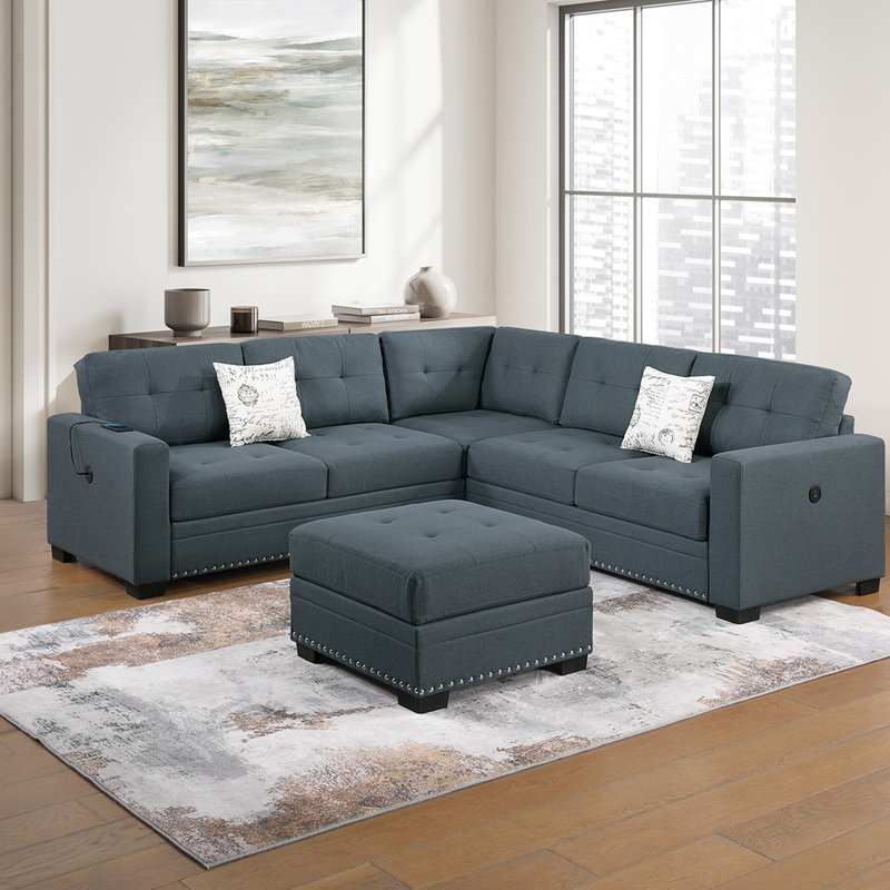 Canapé modulaire simple capitonné