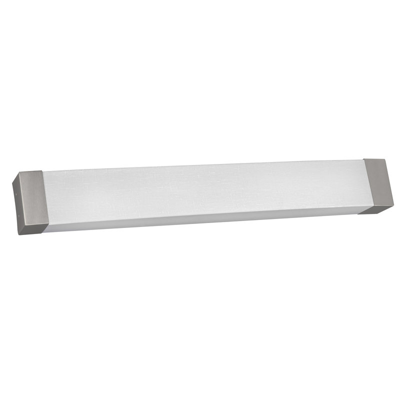 Algiers - Éclairage pour meuble-lavabo à DEL - Finition nickel satiné - Abat-jour en lin acrylique, L 25 po