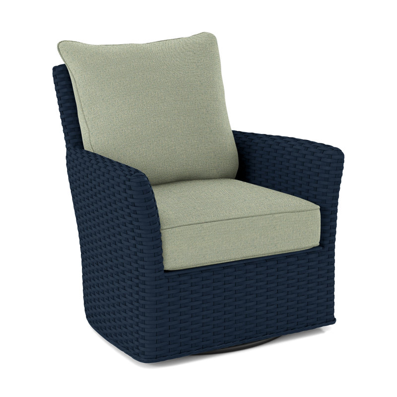 Fauteuil pivotant en polyester de 28 po de largeur Lanai, Tissu vert performance 0851-54, Marine