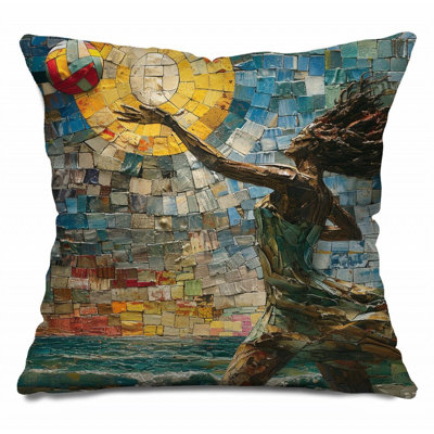 Coussin décoratif réversible en mélange de coton