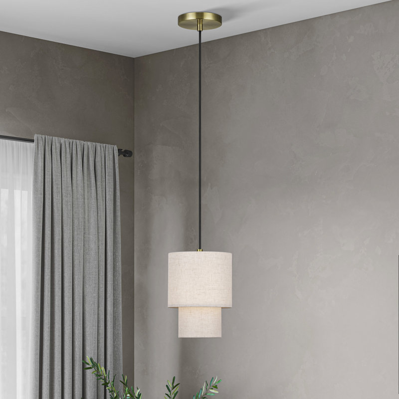 Holliman 1 Light Antique Brass Mini Pendant, Antique Brass