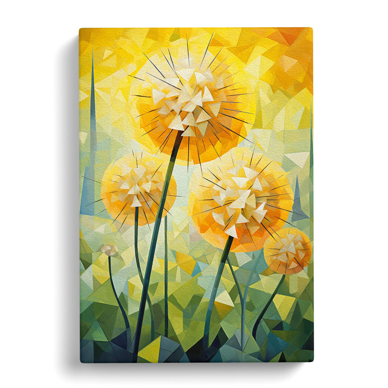 Dandelion Cubism No.2 - Print, 60cm H x 40cm W x 3cm D
