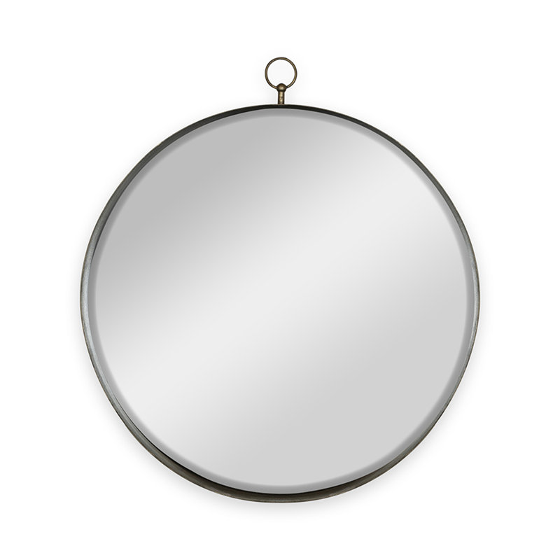 Mirroir rond doré, 28 po x 24 po