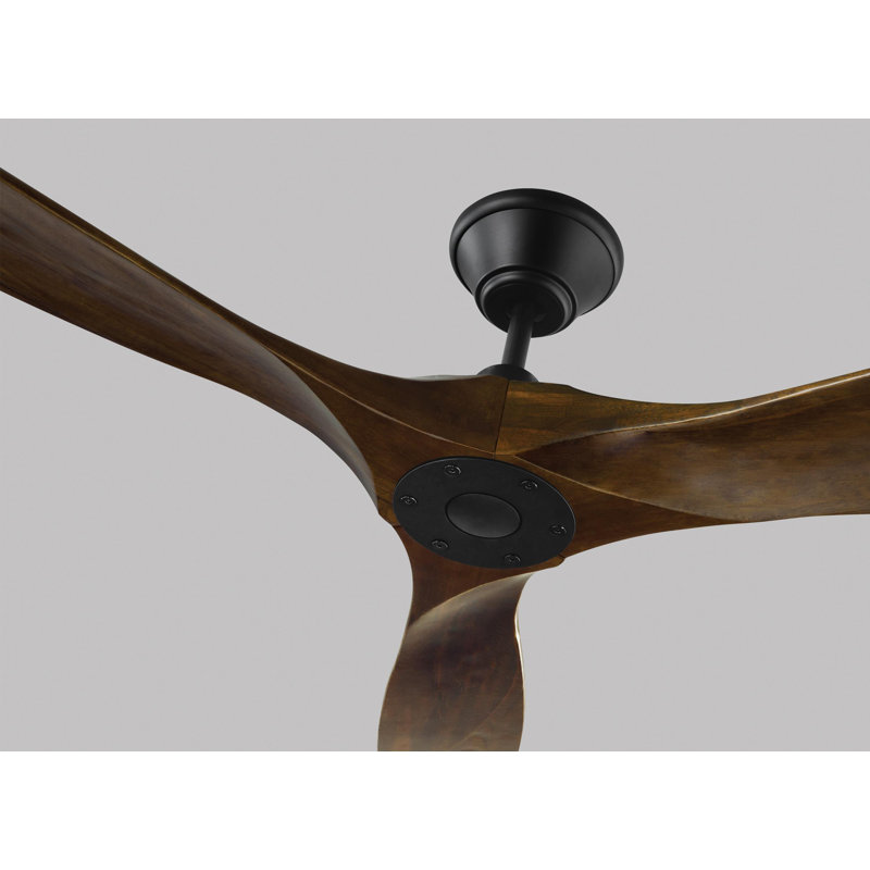 Maverick Downrod Ceiling Fan, 60 inches, Matte Black with Dark Walnut Blades