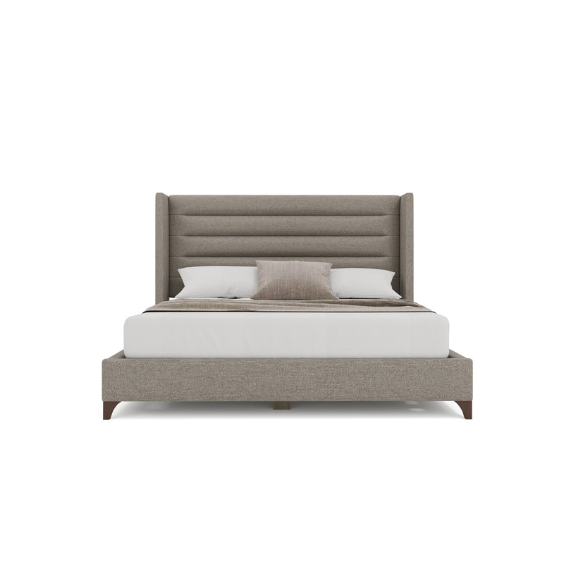 Miliyah Horizontal Channel Upholstered Bed, Grey Revolution®, Queen