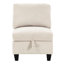 Canapé modulaire moderne avec velours côtelé beige et compartiments de rangement dissimulés pouvant accueillir 4 coussins de dossier amovibles