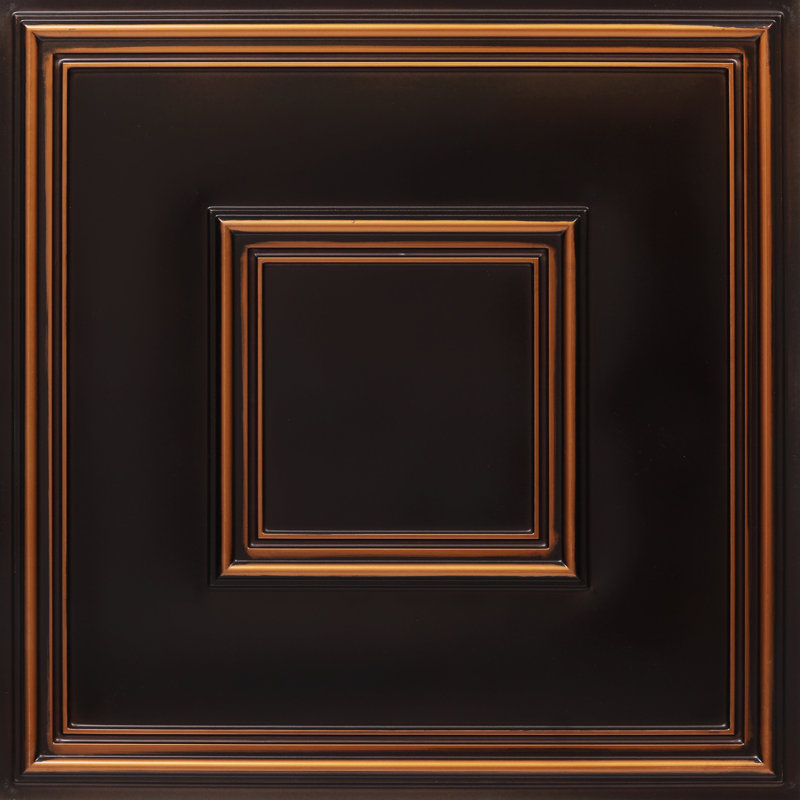 Carreau de plafond en PVC texturé L 24 po x l 24 po, Cuivre antique