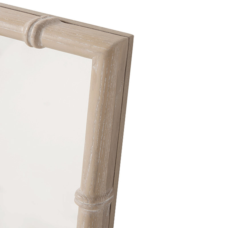 Tessa Flat Wall Mirror, Light Cerused Oak