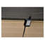 Table de chevet en bois massif gris chaud avec 3 tiroirs et port de chargement USB