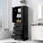 Storage Cabinet With 2 Doors And 4 Drawers, Adjustable Shelf, MDF Board With Painted Finish-1367784560