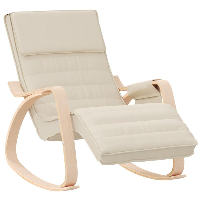Chaise berçante George Oliver, tissu crème