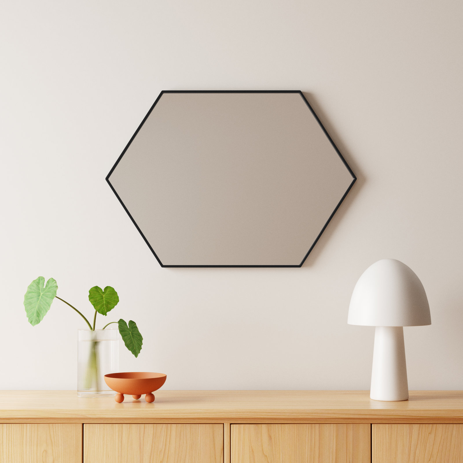 Sabine Accent Mirror, 34" H x 24" W, Black